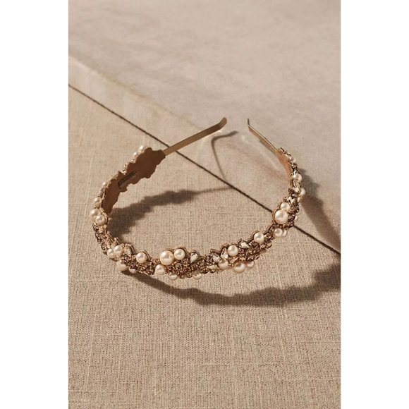 NWOT...BHLDN Deepa Gurnani Peony Starry Headband Crystals Pearls Wedding… - Picture 1 of 7